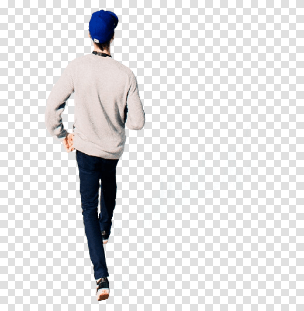 Man Walking Cutout Overlay Baseballcap Person Cardigan, Sleeve, Apparel, Long Sleeve Transparent Png