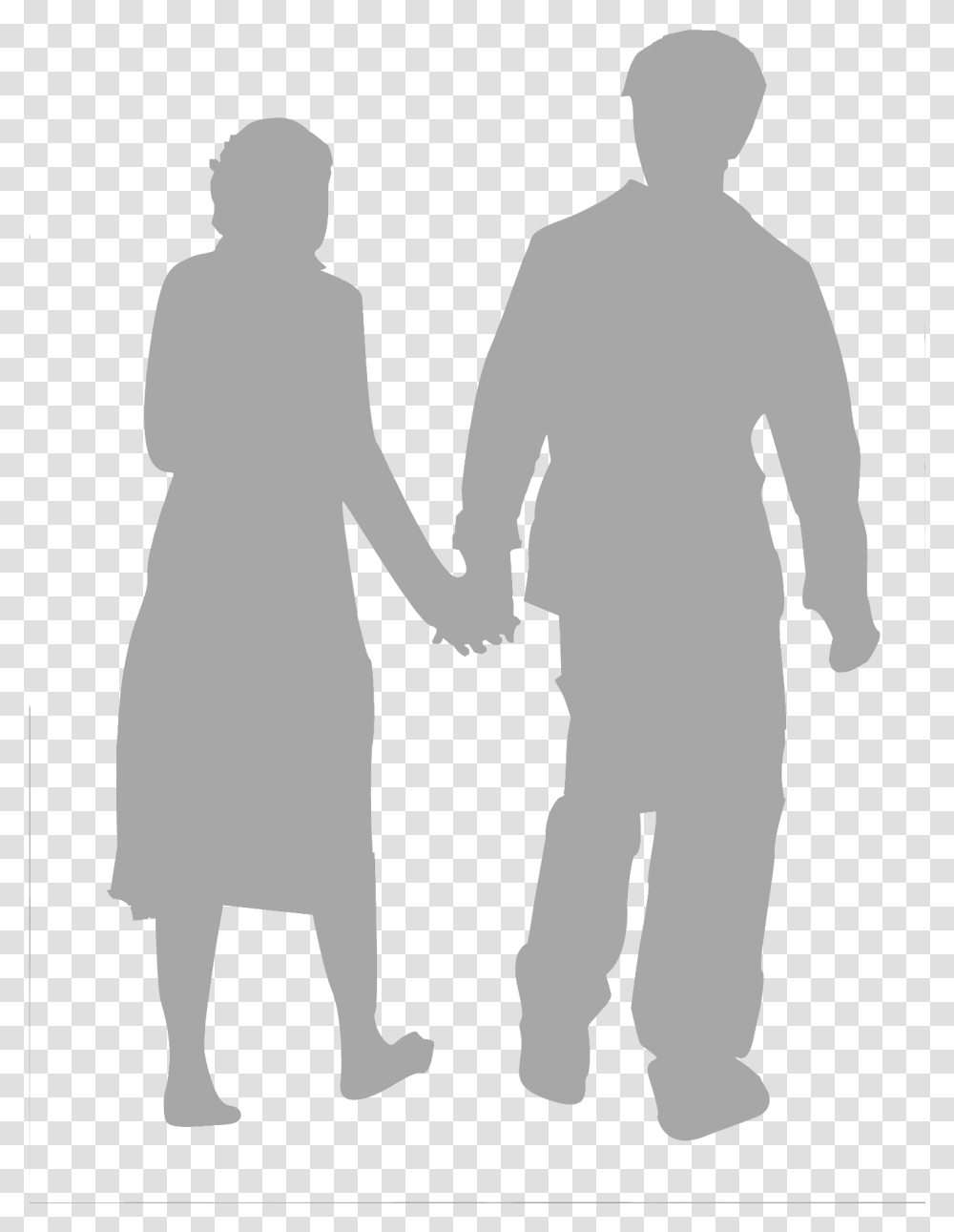 Man Walking Silhouette People Silhouette Grey, Hand, Person, Holding Hands, Family Transparent Png