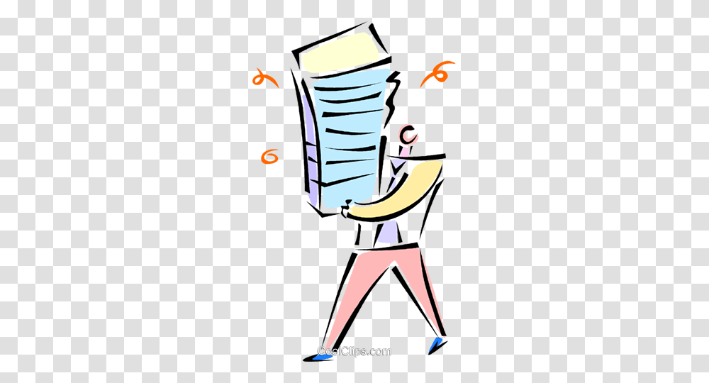 Man Walking With A Stack Of Paper Royalty Free Vector Clip Art, Plant, Alphabet Transparent Png
