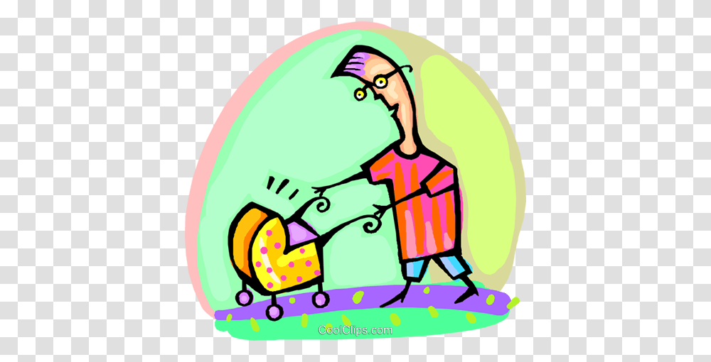 Man Walking With Baby Carriage Royalty Free Vector Clip Art, Washing, Cleaning, Worker, Kneeling Transparent Png