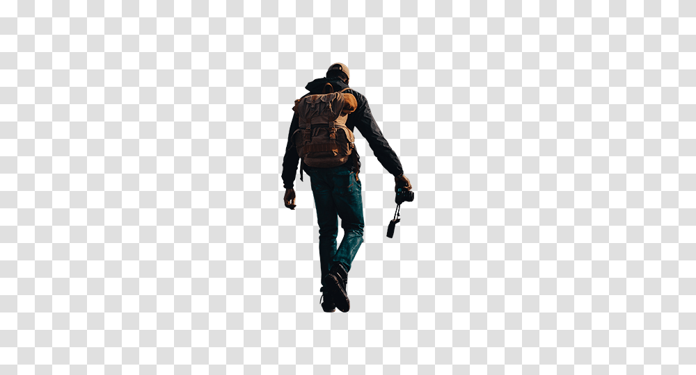 Man Walking With Camera Backpack Architecture People, Person, Pants, Bag Transparent Png