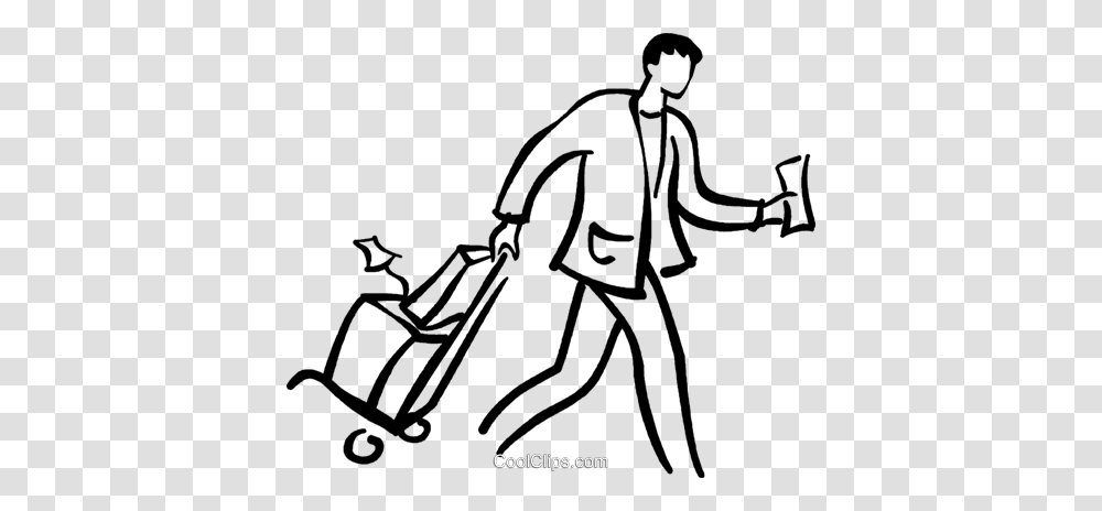 Man Walking With Luggage Royalty Free Vector Clip Art Illustration, Spider, Drawing, Silhouette, Advertisement Transparent Png