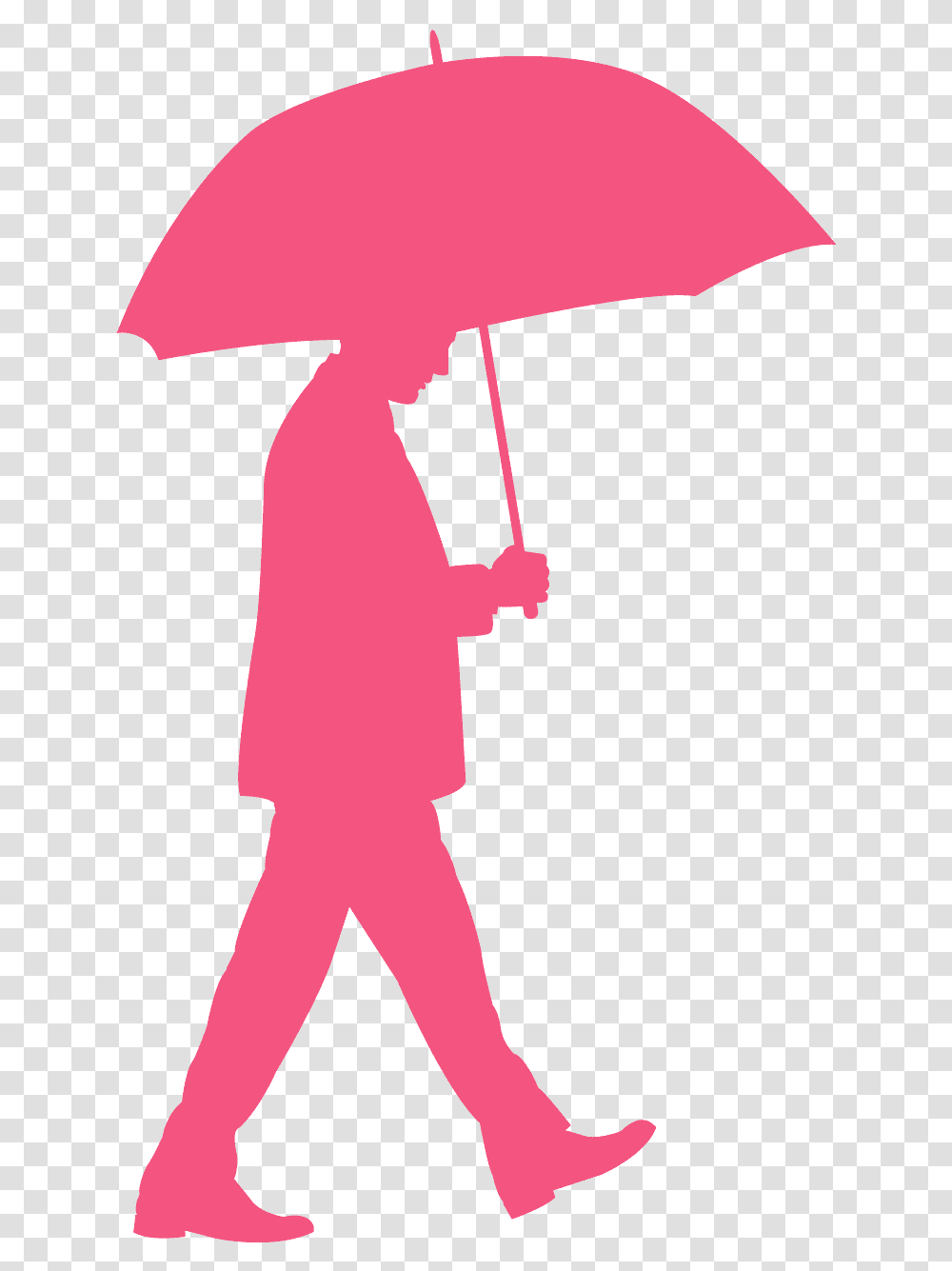 Man Walking With Umbrella Silhouette, Person, Female, Girl Transparent Png