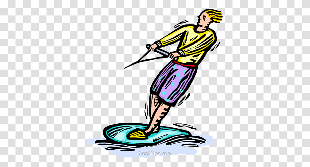 Man Water Skiing Royalty Free Vector Clip Art Illustration, Person, Human, People, Sport Transparent Png