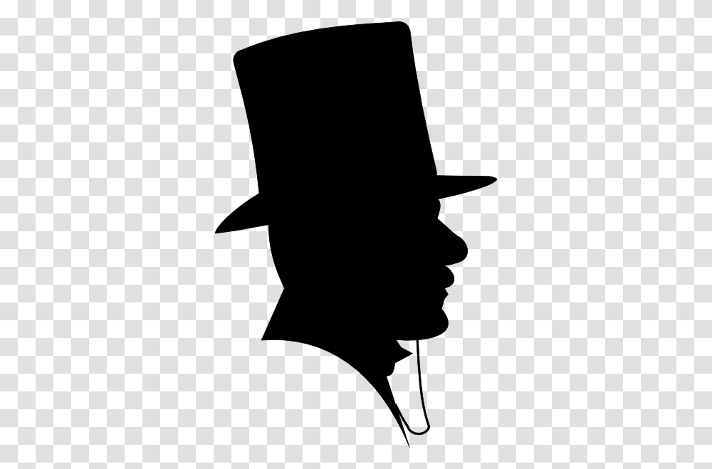Man Wearing A Top Hat Clip Art, Apparel, Silhouette, Cowboy Hat Transparent Png