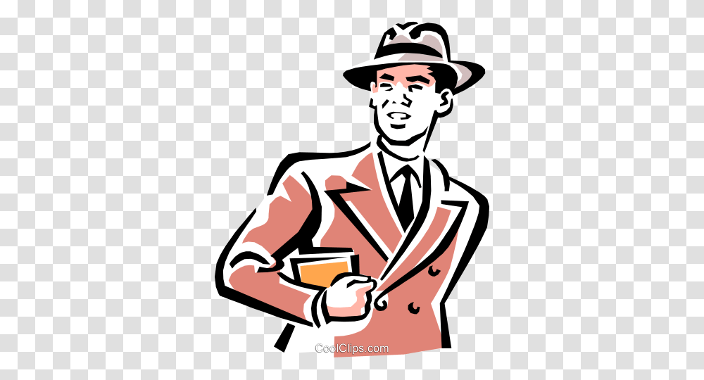 Man With A Hat Royalty Free Vector Clip Art Illustration, Person, Human, Apparel Transparent Png