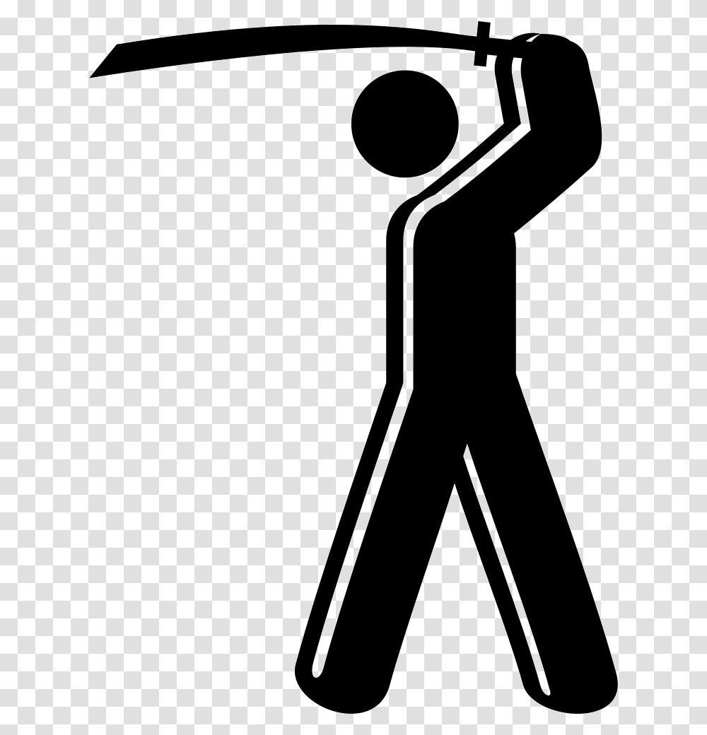 Man With A Long Thin Sword Man With Sword Vector, Tripod, Silhouette, Stencil Transparent Png