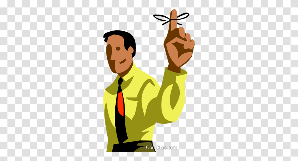 Man With A String Tied To His Finger Royalty Free Vector Clip Art, Hand, Poster, Advertisement Transparent Png
