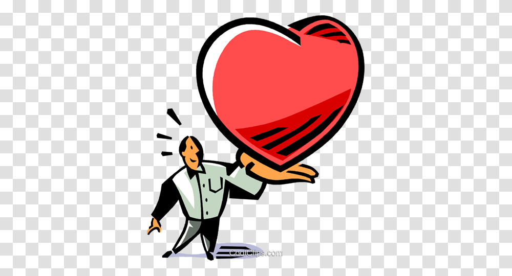 Man With An Oversized Heart In His Hands Royalty Free Vector Clip, Person, Human, Ball Transparent Png