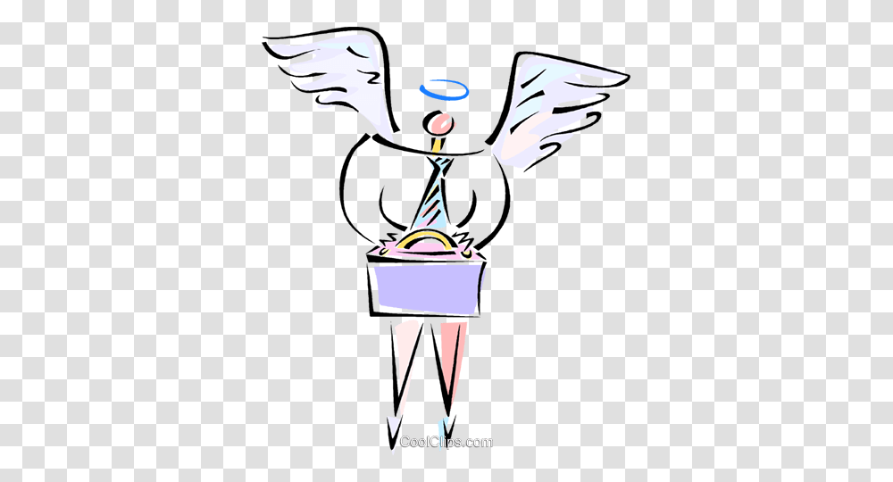Man With Angel Wings Royalty Free Vector Clip Art Illustration, Performer, Trophy, Magician Transparent Png