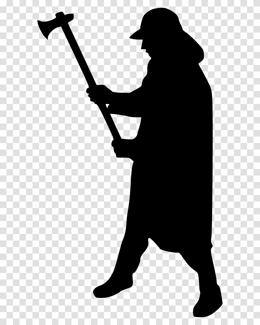 Man With Axe Silhouette 3 Silhouette, Gray, World Of Warcraft Transparent Png