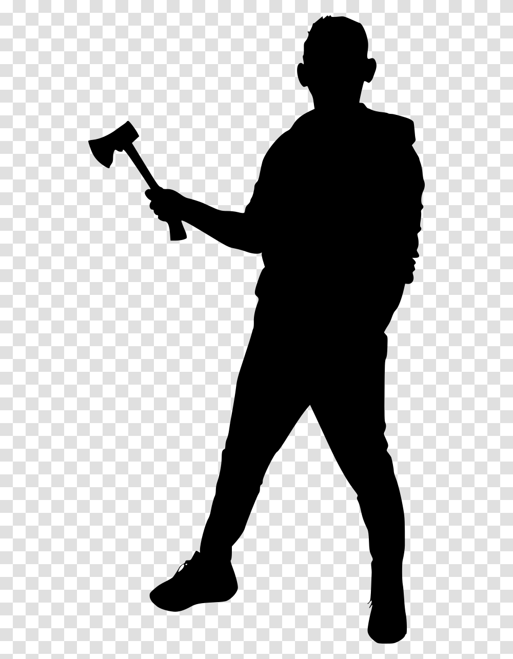 Man With Axe Silhouette 5 Silhouette, Gray, World Of Warcraft Transparent Png