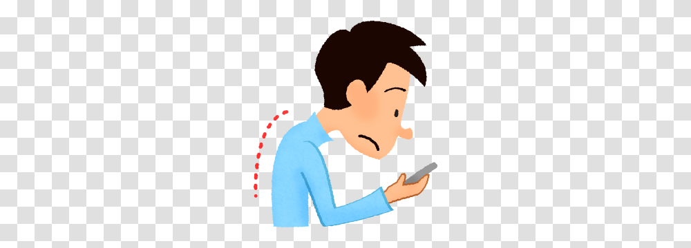 Man With Bad Posture While Using Cell Phone Free Clipart, Person, Female, Face, Crowd Transparent Png