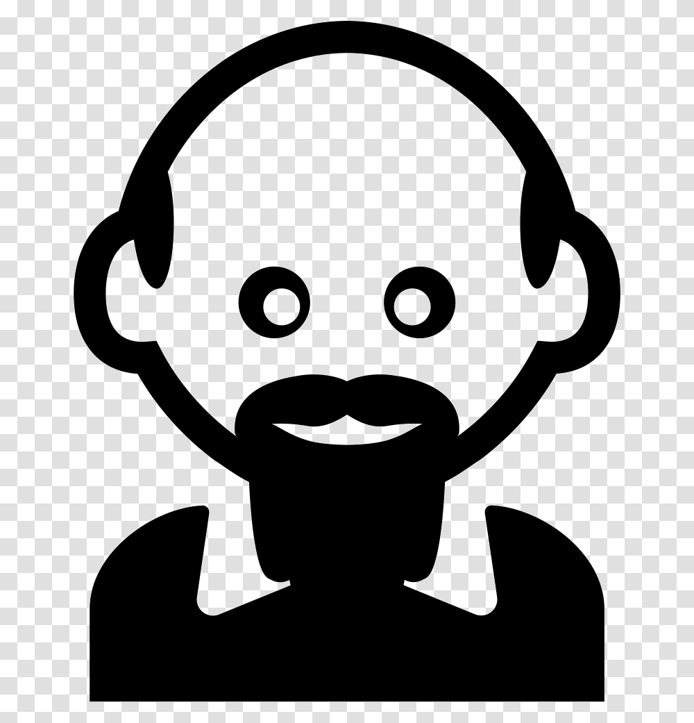 Man With Bald Head And Hairy Bard Portable Network Graphics, Stencil Transparent Png