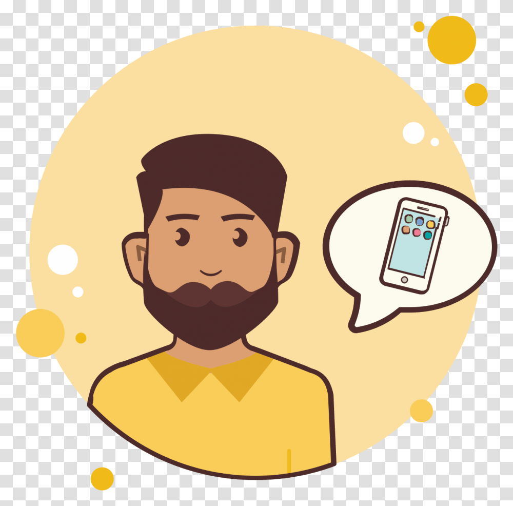 Man With Beard Smartphone Icon Clipart Man With Beard, Label, Disk, Dvd Transparent Png