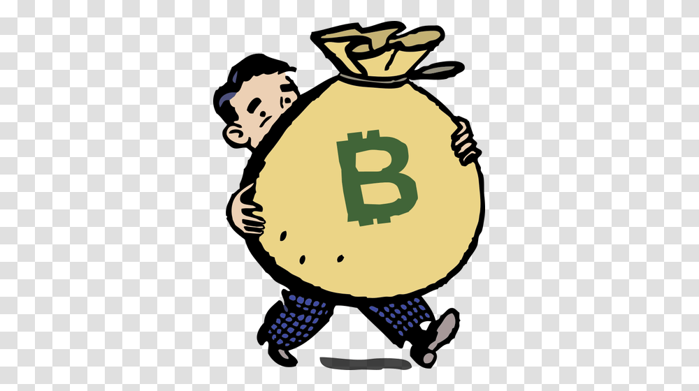 Man With Bitcoin Bag, Number, Plant Transparent Png