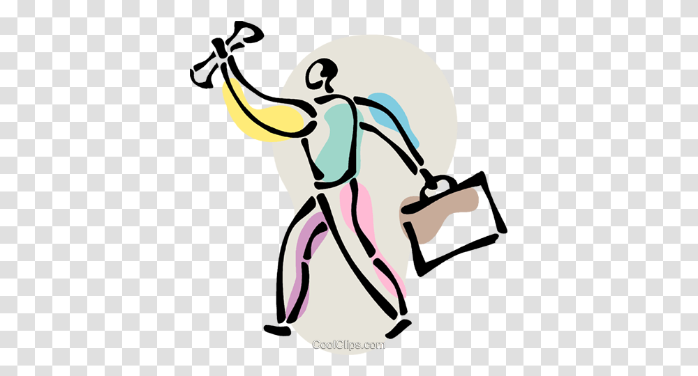 Man With Briefcase And Diploma Royalty Free Vector Clip Art, Performer, Bag, Cleaning, Handbag Transparent Png