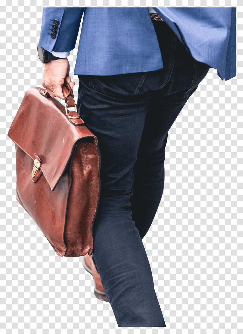Man With Brown Leather Bag Profession Transparent Png