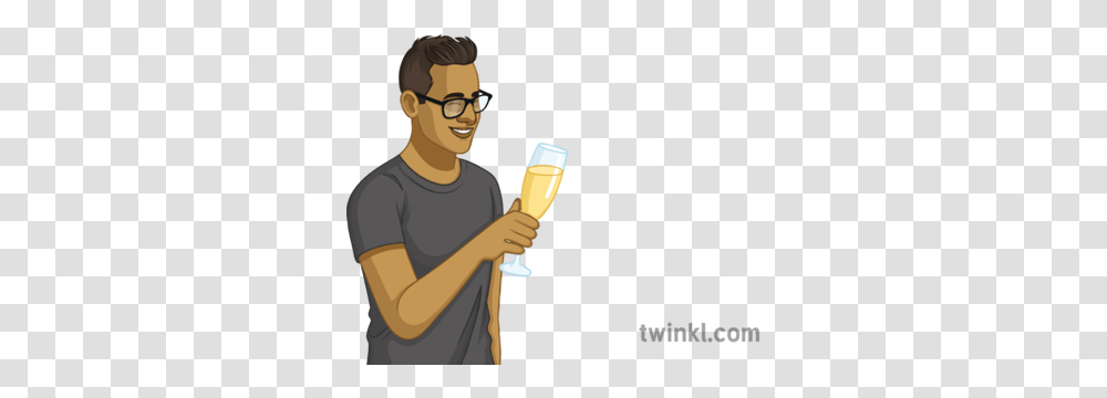 Man With Champagne Glass French People Party Toast Secondary Barware, Person, Human, Juggling, Light Transparent Png