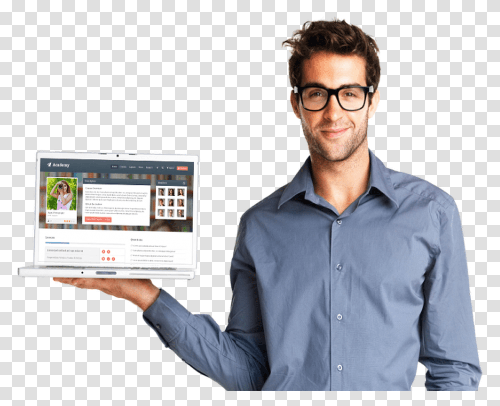 Man With Computer, Person, Human Transparent Png