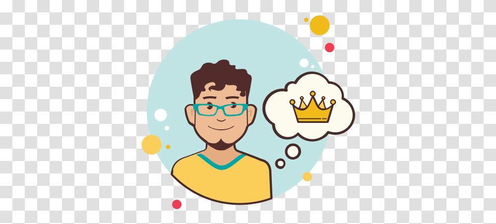 Man With Crown Icon Free Download And Vector Imagination Icon, Face, Cream, Dessert, Food Transparent Png