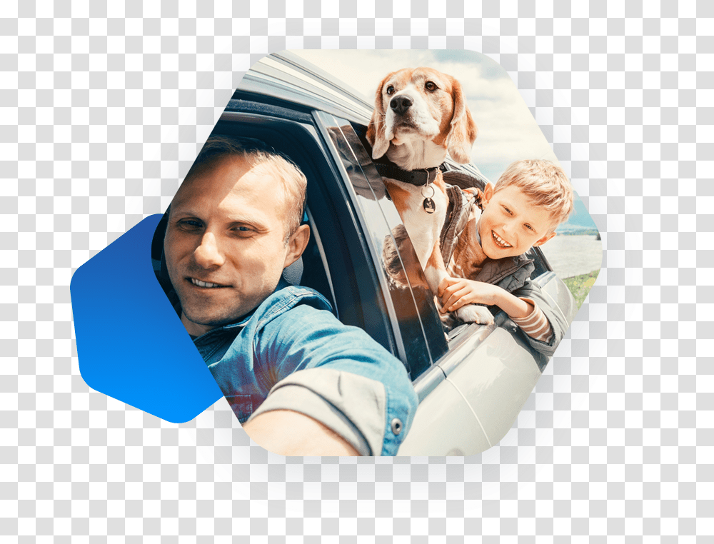 Man With Dog And Son, Person, Cushion, Pet, Canine Transparent Png