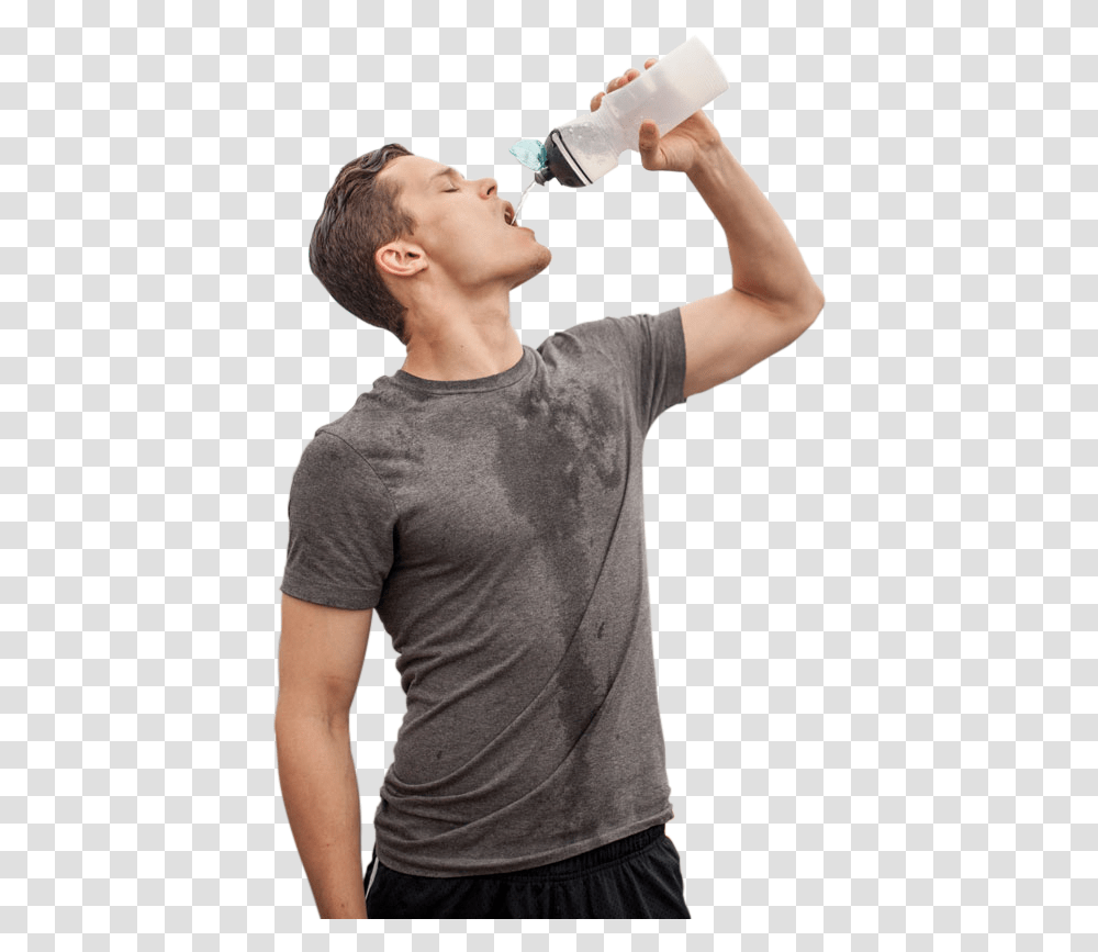 Man With Drink Drinking Water Images, Person, Sleeve, Arm Transparent Png