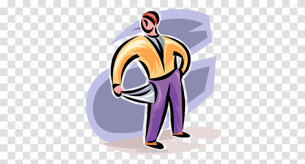 Man With Empty Pockets Royalty Free Vector Clip Art Illustration, Kneeling, Performer, Cleaning, Ninja Transparent Png