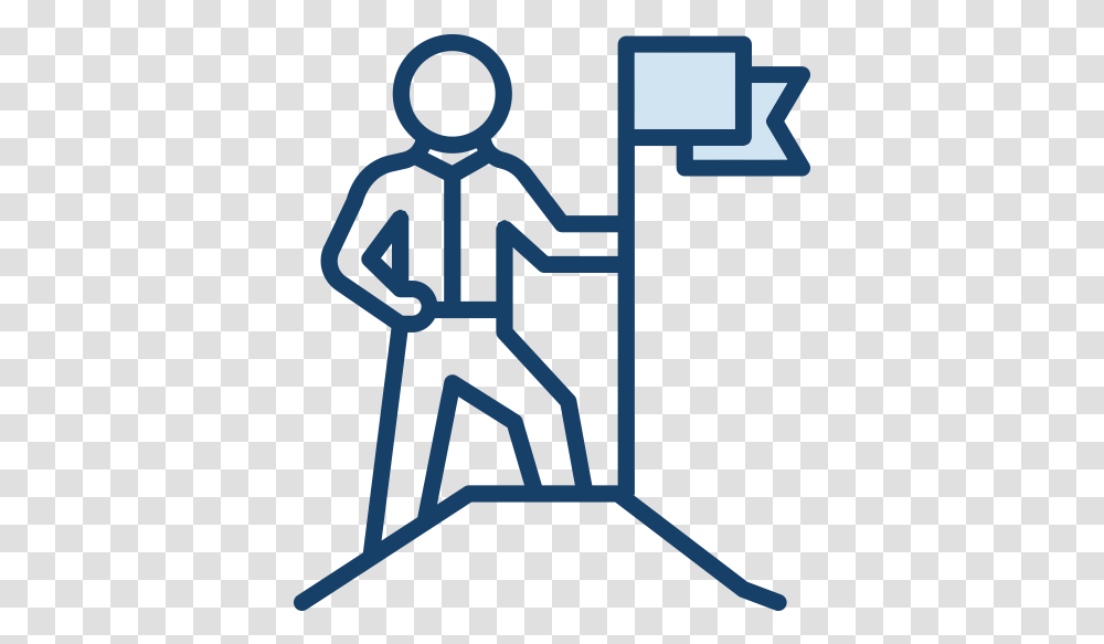Man With Flag Icon Outline, Sign, Word Transparent Png