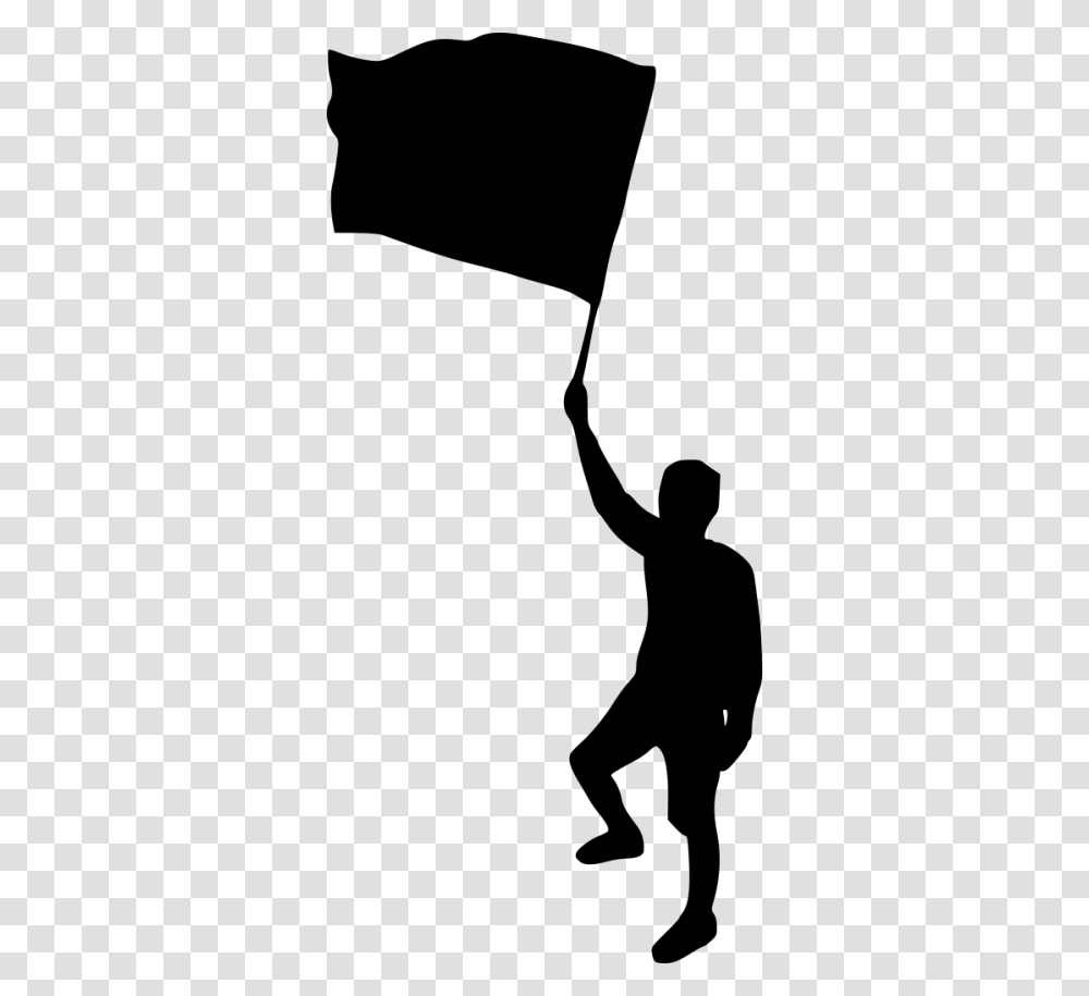 Man With Flag Silhouette, Gray, World Of Warcraft Transparent Png