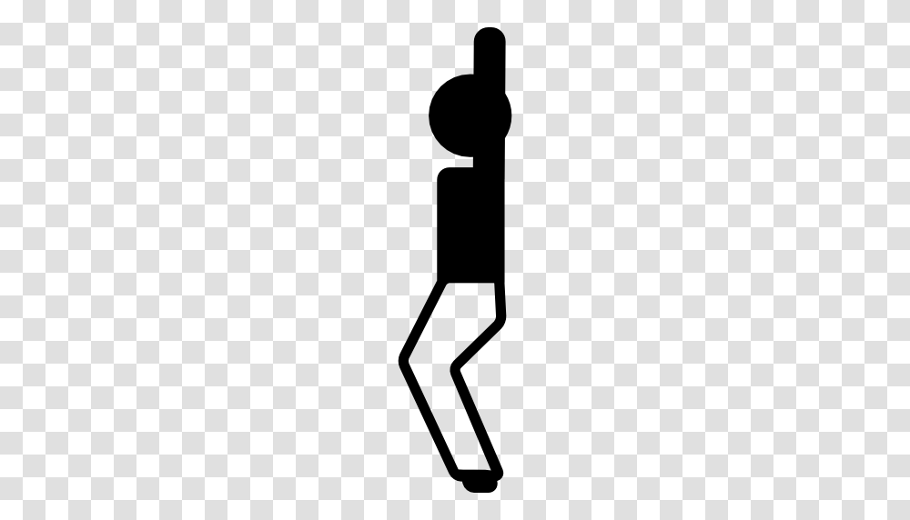 Man With Flex Knees And Stretching Arms, Silhouette, Sign, Arrow Transparent Png