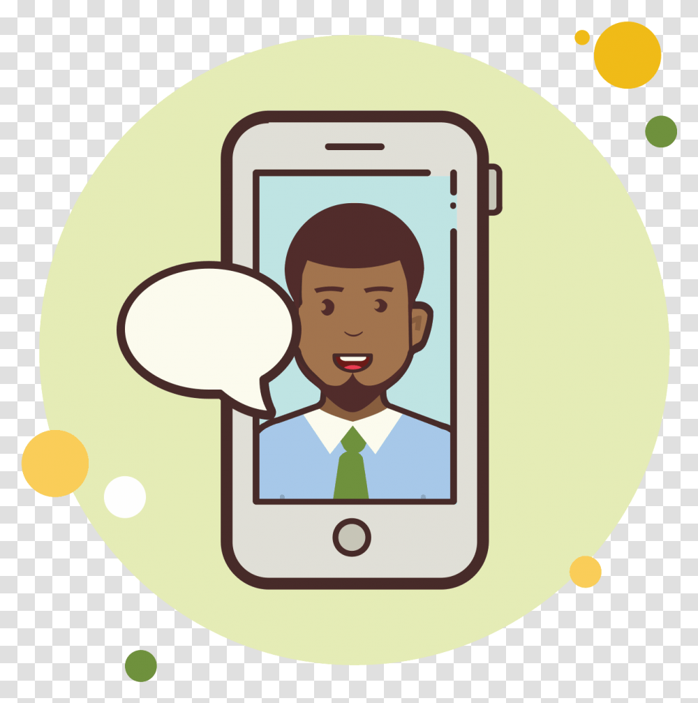 Man With Green Tie Messaging Icon Man Picture In The Phone Clipart, Electronics, Mobile Phone, Cell Phone, Ipod Transparent Png