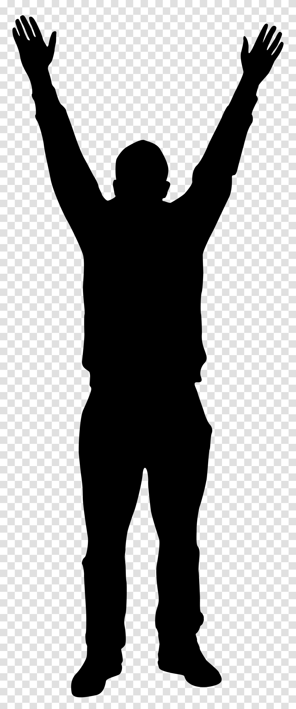 Man With Hands Up Silhouette Clip Art Gallery, Electronics, Monitor, Screen Transparent Png
