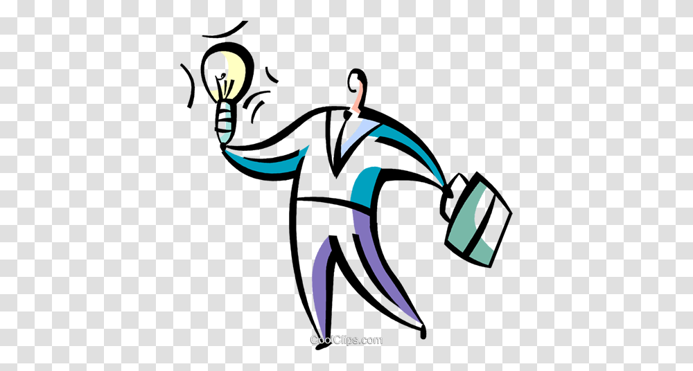 Man With Idea Light Bulb And Briefcase Royalty Free Vector Clip, Bow, Mammal, Animal, Stencil Transparent Png