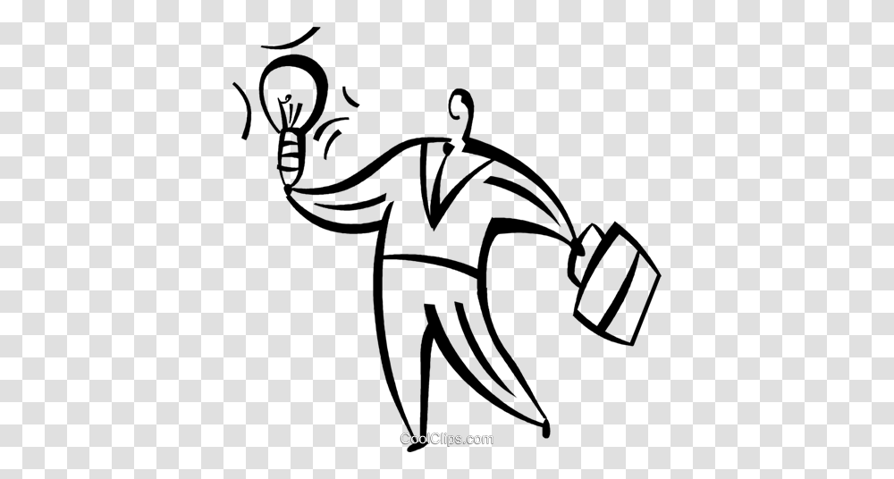 Man With Idea Light Bulb And Briefcase Royalty Free Vector Clip, Insect, Invertebrate, Animal, Hook Transparent Png
