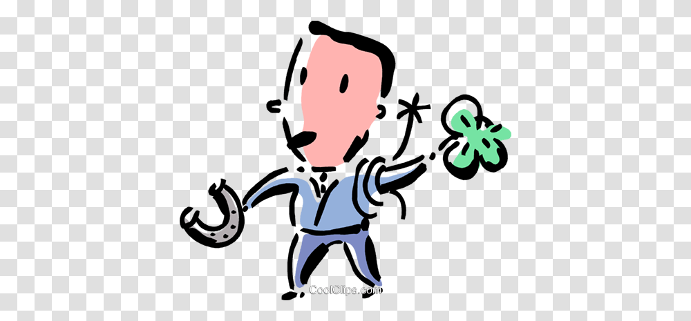 Man With Lucky Horseshoe And Shamrock Royalty Free Vector Clip Art, Hand, Drawing, Elf Transparent Png
