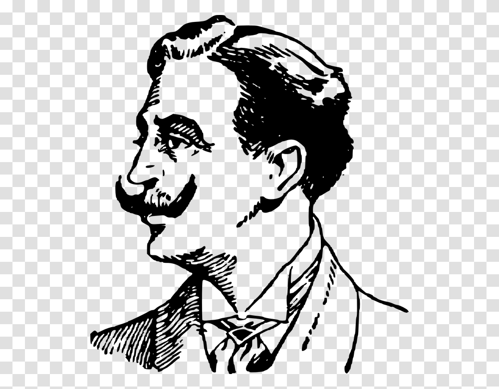 Man With Mustache Illustration, Gray, World Of Warcraft Transparent Png