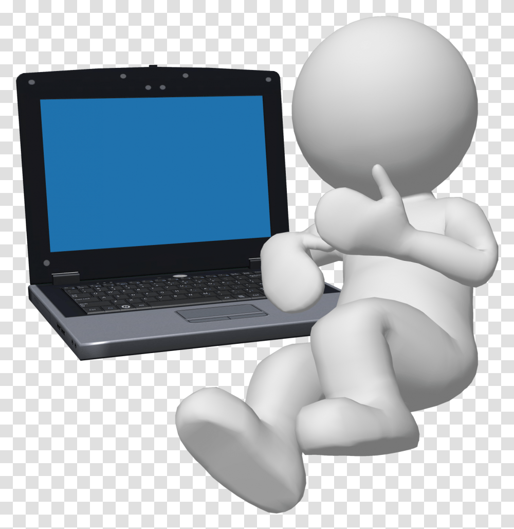 Man With Notebook 3d Man Laptop, Pc, Computer, Electronics, Computer Keyboard Transparent Png