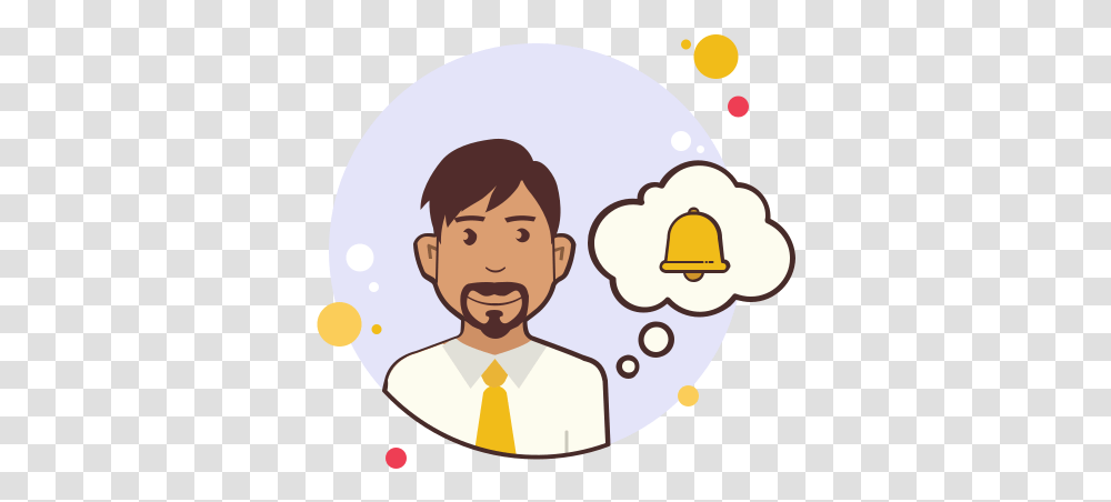 Man With Notification Bell Icon People Thinking Icon, Face, Label, Text, Food Transparent Png