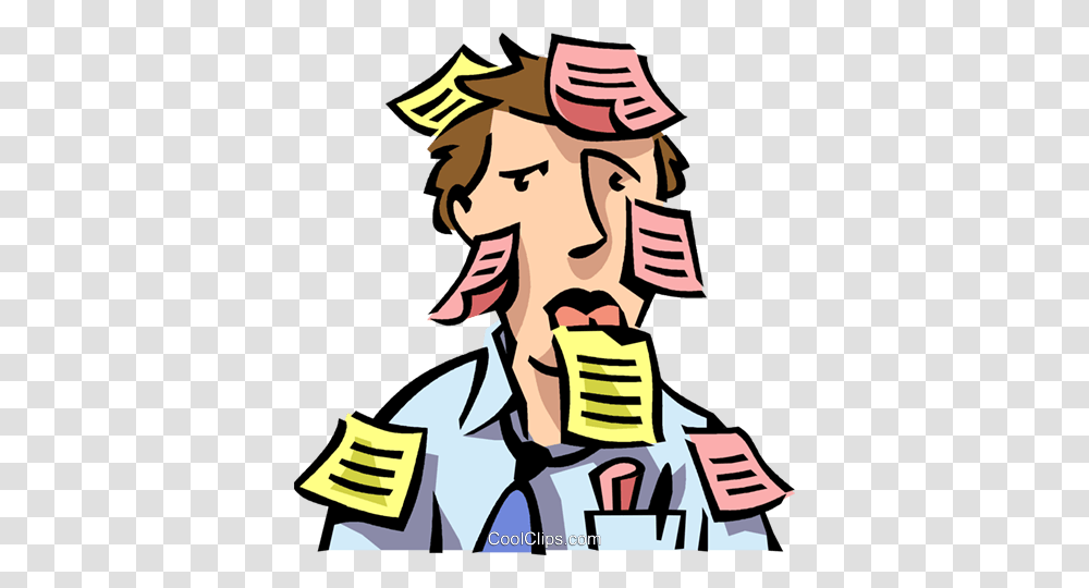Man With Post It Notes All Over Him Royalty Free Vector Clip Art, Person, Poster, Label Transparent Png