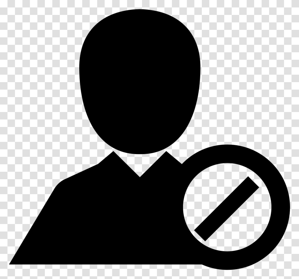 Man With Prohibition Symbol Icon, Silhouette, Stencil, Magnifying Transparent Png