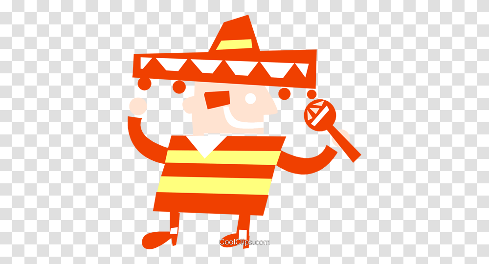 Man With Sombrero And Maracas Royalty Free Vector Clip Art, Fence, Barricade, Poster Transparent Png