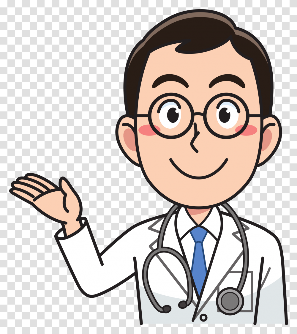 Man With Stethoscope Doctor Clipart, Hand, Lab Coat, Apparel Transparent Png