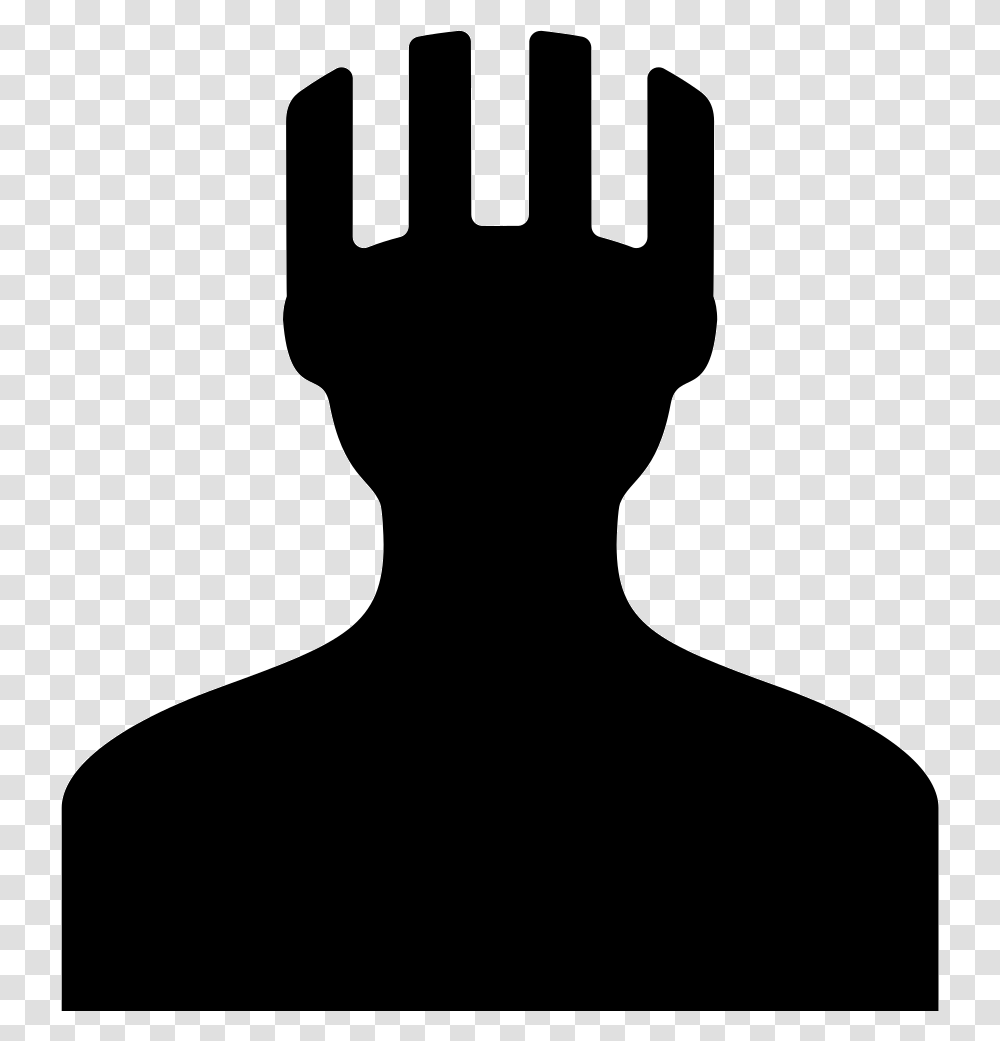 Man With Striped Hat Silhouette, Fork, Cutlery, Person, Human Transparent Png