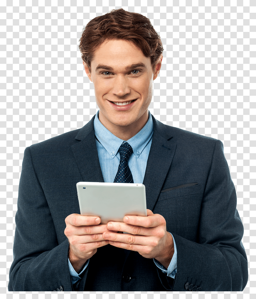 Man With Tablet Transparent Png