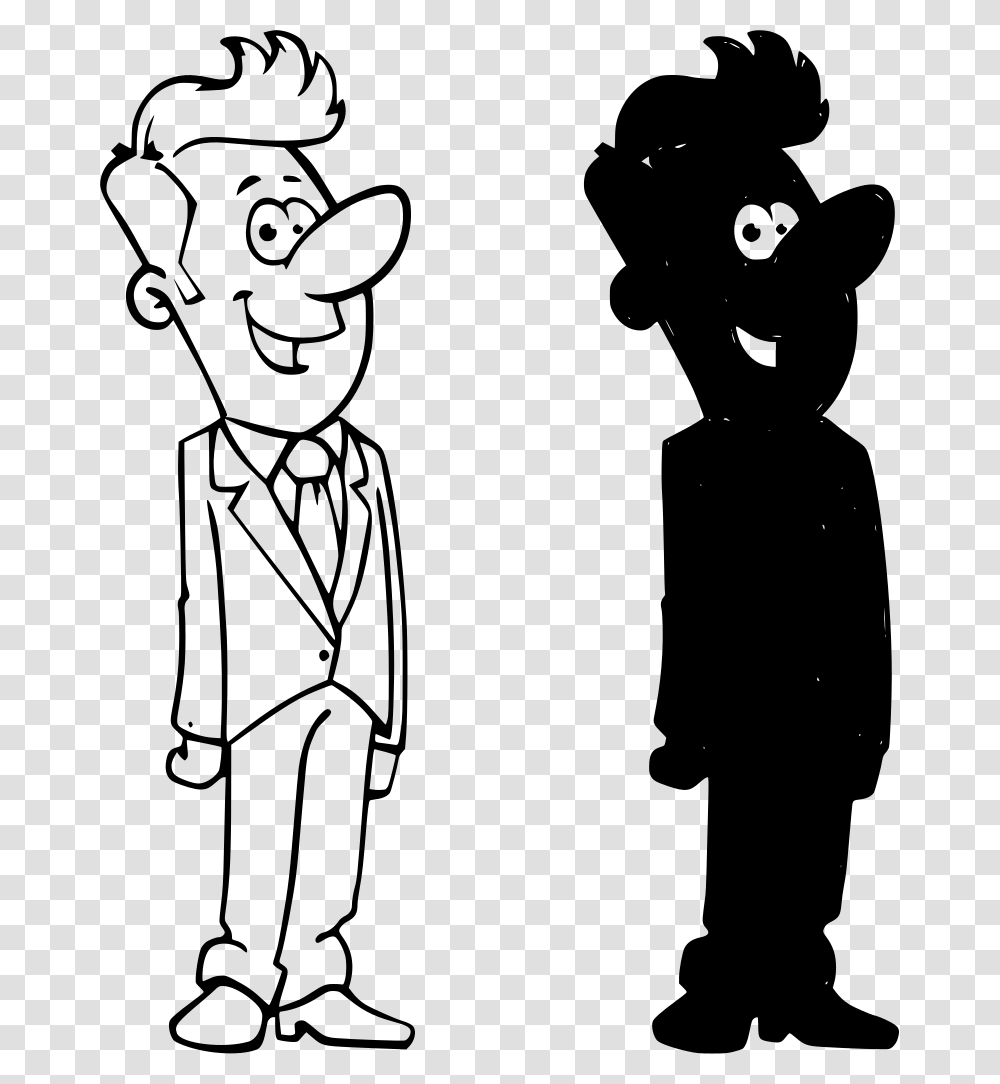 Man With Tie Cartoon, Gray, World Of Warcraft Transparent Png