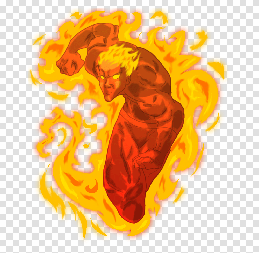Man With Torch Human Torch Avengers, Mountain, Outdoors, Nature, Fire Transparent Png