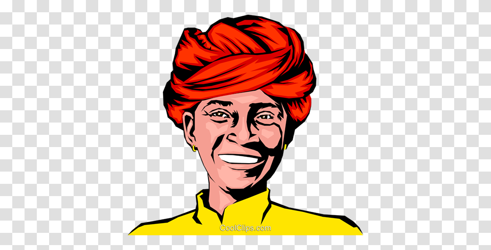 Man With Turban Royalty Free Vector Clip Art Illustration, Apparel, Person, Human Transparent Png
