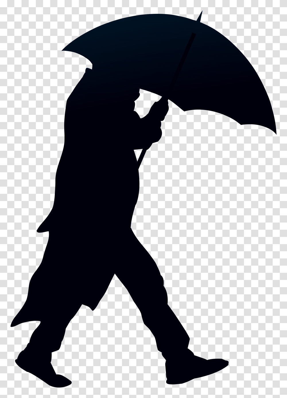 Man With Umbrella Silhouette Clip, Person, Face Transparent Png