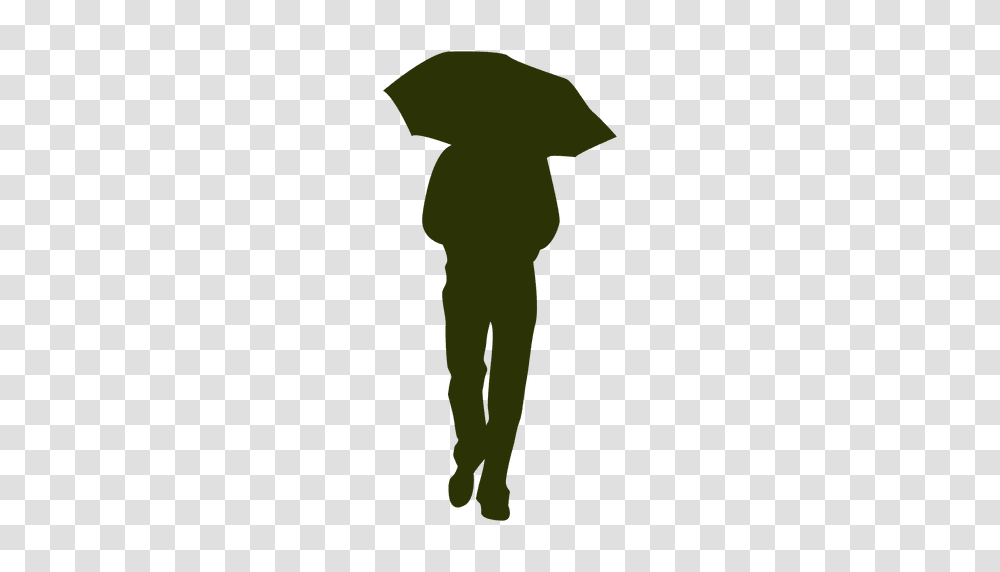 Man With Umbrella Silhouette, Standing, Person, Pedestrian, Photography Transparent Png